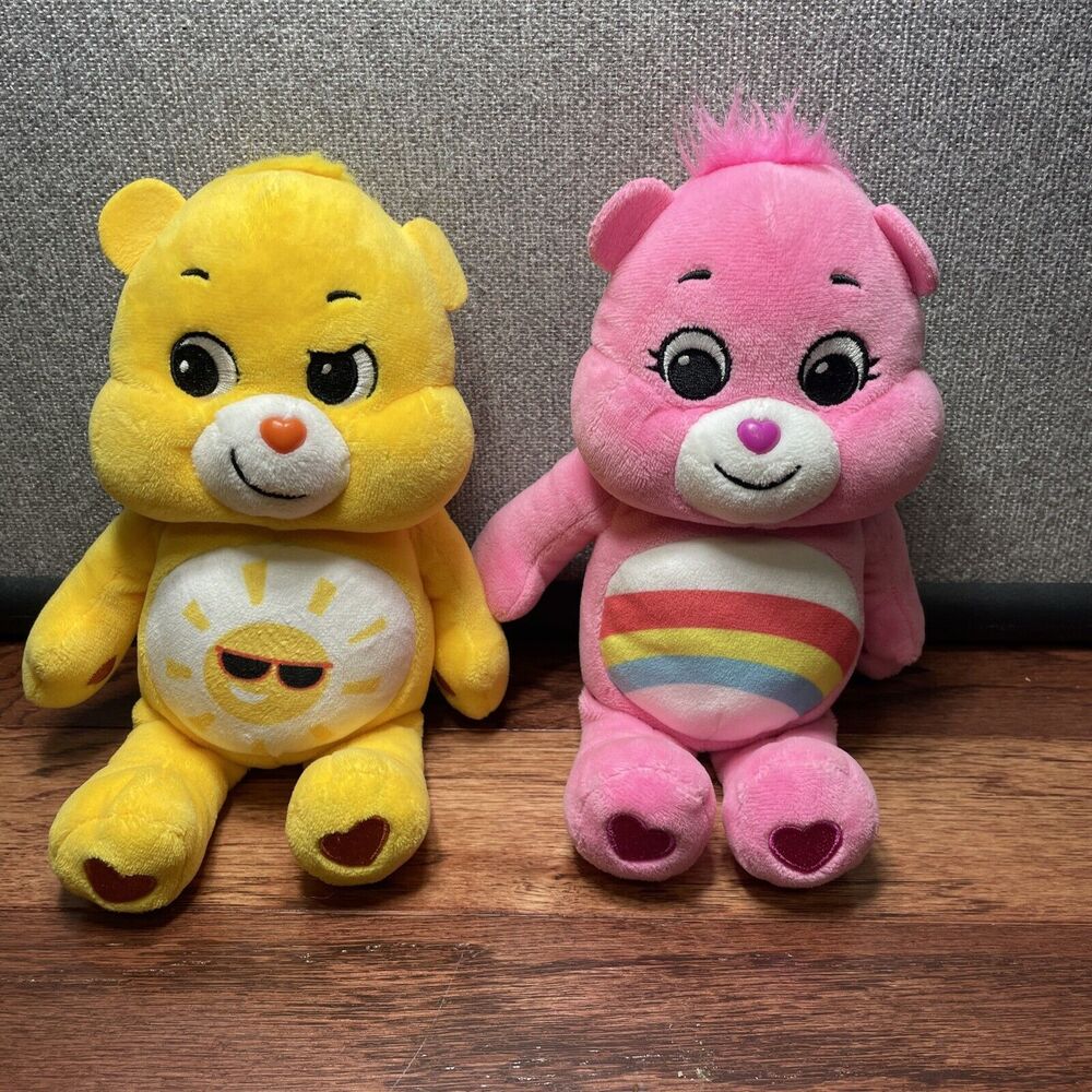 Care Bear 10” Cheer & Laugh A Lot Plush Set-Basic Fun-Pink Orange 2021 Lot Of 2
